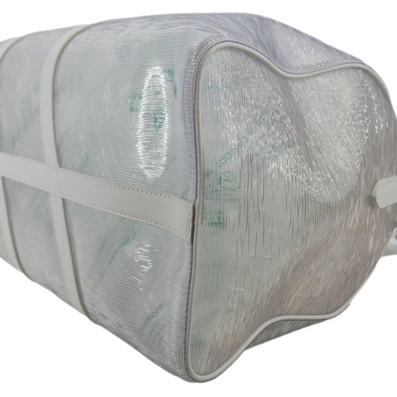 LOUIS VUITTON  Wavy Keepall 50 Bandouliere Transparent Epi PVC Travel Bag White - Picture 6 of 10